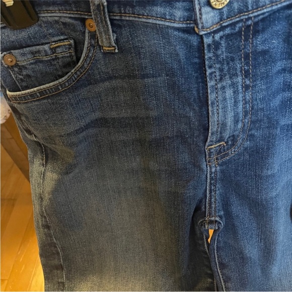 7 For All Mankind Dark Blue Straight Leg Jeans - Picture 2 of 8